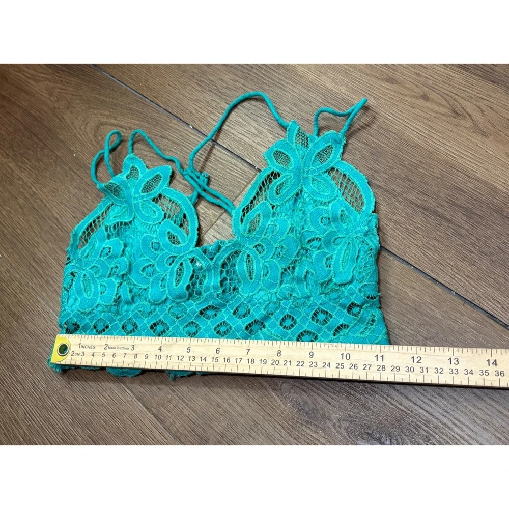 Free People FP One Adella Women's Lace Bralette Aqua Teal Crochet Boho